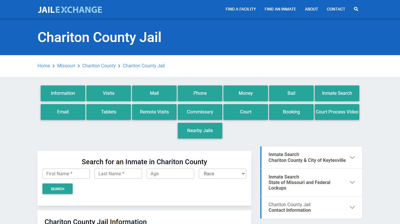 Chariton County Jail Roster Lookup, MO, Inmate Search