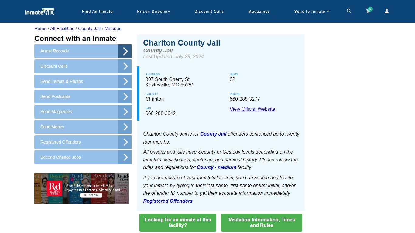 Chariton County Jail - Inmate Locator